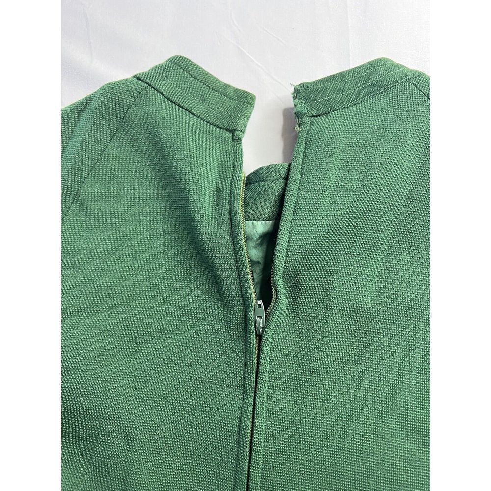 Vintage 60s Joan Leslie By Kasper Dress Union Pure Virgin Wool Green Cocktail - Picture 8 of 11